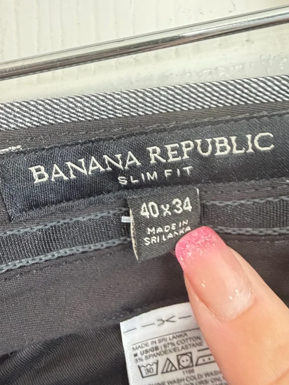 Banana Republic Mens 40x34 Slim Fit Non Iron Stretch Cotton Gray Dress Pants NWT
